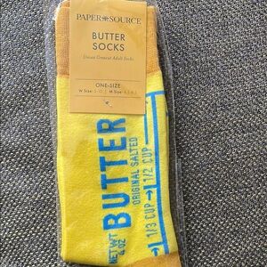NWT Paper Source Yellow and Blue Butter Socks